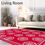 Festive Snowflake Holiday Pathway Decoration Tapestry(Red)