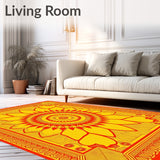 Contemporary Inspired Layout with Layered Petal Structures and Curves(Red)