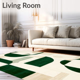 Contemporary Kids Activity Featuring Beige Ground and Abstract Green Shapes(Beige)