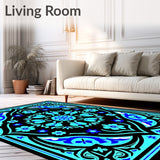 Vintage Blossom Medallion Artisan Handwoven Accent (Black) - ODIKA