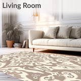 Elegant Damask Swirl Botanical Ornate Luxury Heirloom Collection(Beige)