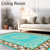 Artisan Bordered Medallion with Filigree Motifs (Turquoise)