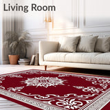 Elegant Snowflake Damask Traditional Winter(Red)