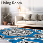 Medallion Swirl Decorative Floor Accent (Blue) - ODIKA