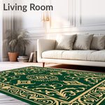 Jade Damask Scrollwork with Vintage Paisley (Green) - ODIKA