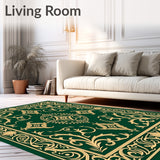 Jade Damask Scrollwork with Vintage Paisley (Green) - ODIKA