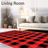 Rustic Gingham Style with Bold Checkered(Red)