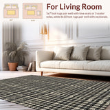 Ultra Soft Area Rug, Non Slip, Stain Resistant, Washable Area Rugs for Living Room, Bedroom, Greek Key Geometric(Beige)