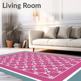 Elegant Bordered Contemporary Lattice Artistic (Pink)