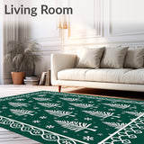 Festive Pine Tree Snowflake Half Moon Anti Slip Decorative Floor(Green)