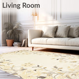 Contemporary Ivory Beige Easy Clean Non Shedding Floor Covering(Beige)