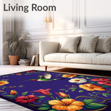 Nectar Half Round with Hummingbird and Trumpet Flower Design(Purple)