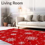 Festive Snowflake Wonderland Holiday Throw(Red)