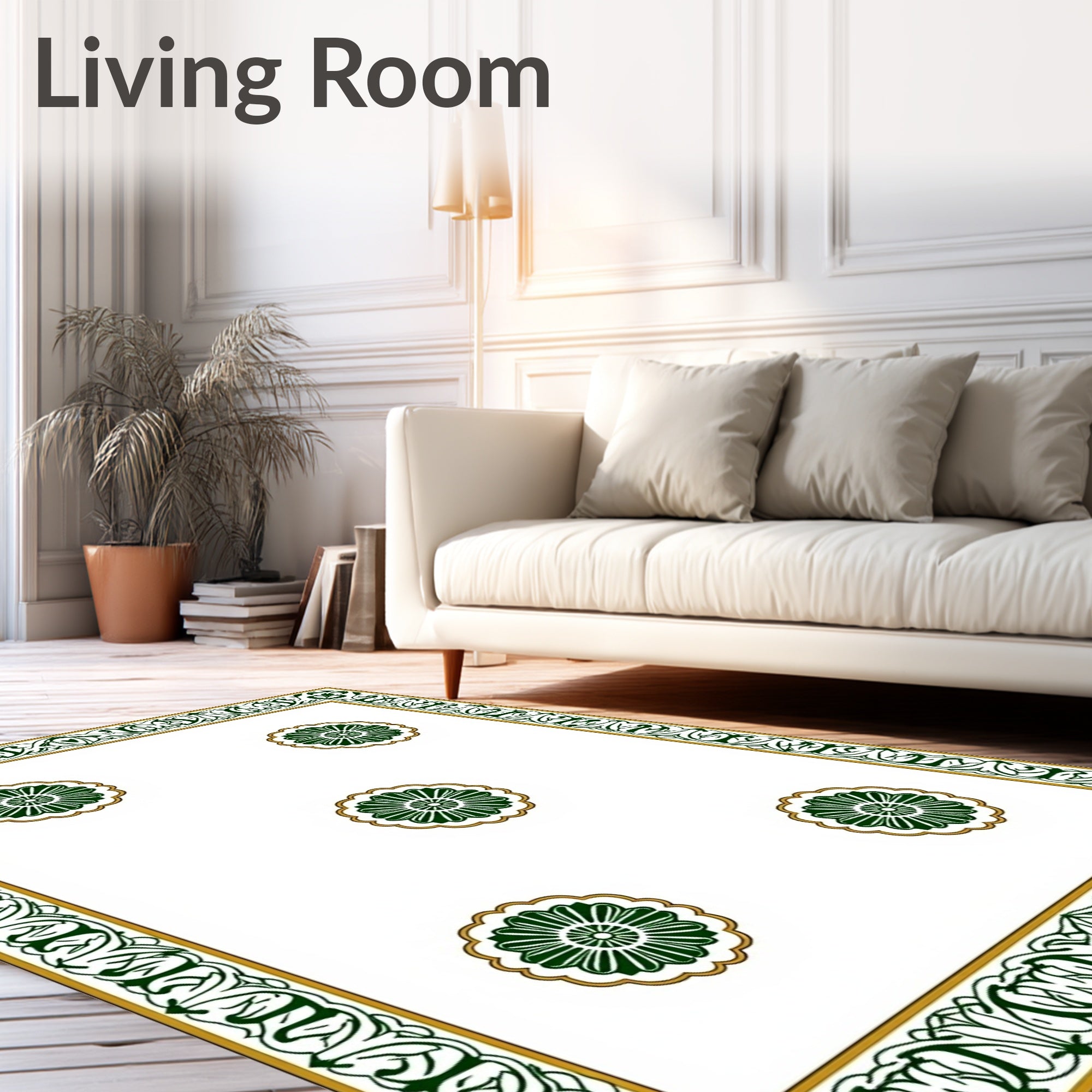 Petal Medallion with Interlocking Flourish Motifs (White) - ODIKA