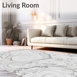Ethereal Swirl Marble Veined Cloudy Mystical Haze (White) - ODIKA