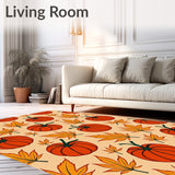 Harvest Pumpkin Patch Maple Leaf Scattered(Beige)