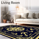 Captain Anchor Maritime Heritage Compass Rose Navigation Design (Gold)