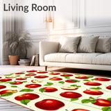 Red Apple Delight Accent Non Slip Floor Mat Machine(Red)