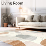 Abstract Brushstroke Design in Blended Beige and Grey(Beige)