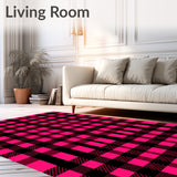 Classic Checkered Patterned With Bold Contrast Stripes(Pink)