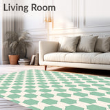 Retro Checkered Lattice Aesthetic Neutral Modern Decorative Accent(Green)
