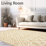 Diamond Trellis Indoor/ Area Boho Geometric Design(Beige)