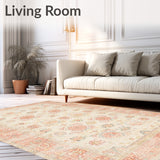 Desert Rose Faded Floral Geometric Southwest Inspired(Beige)
