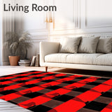 Festive Buffalo Check Holiday Entrance Checkered Design(Red)