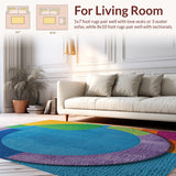 Ultra Soft Area Rug, Non Slip, Stain Resistant, Washable Area Rugs for Living Room, Bedroom, Magic Circle Pattern Witch(Blue)