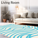 Gentle Waves Minimalist Contemporary Floor Covering(Blue)