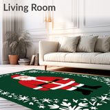 Festive Santa Claus Half Moon Welcome Holiday Entrance Decoration(Green)