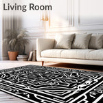 Abstract Brushstroke Labyrinth with Ombre Transitions (Black) - ODIKA