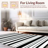 Modern Stripe Fusion with Contrasting Lines and Bold Graphic(Black)