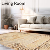 Contemporary Abstract Area with Warm Geometric Motifs(Beige)