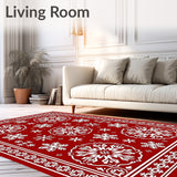 Nordic Snowflake Medallion with Festive Motif Accents(Red)