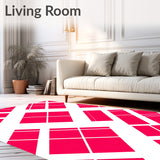 Traditional Buffalo Check with Strong Contrasting Grid and Symmetrical Layout(Pink)