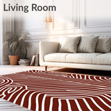 Abstract Wave Stripe with Modern Minimalist Flow(Brown)