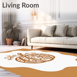 Autumn Harvest Pumpkin Cloud Shaped Irregular Throw(Brown)