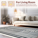 Contemporary Black and White Patterned Area for Modern Patios(Black)