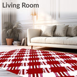Nordic Winter Gingham Decorative Accent(Red)