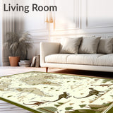 Beige Dinosaur with Classic World Map Design and Earth Tones(Brown)