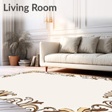 Sunwashed Boho Floral Tapestry with Serene Botanical Scrollwork(Brown)