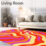 Flame Dance Abstract Expression Fluffy with Flowing Forms(Red)