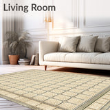 Beige Modern Tile Inspired Easy Clean Durable(Beige)