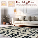 Ultra Soft Area Rug, Non Slip, Stain Resistant, Washable Area Rugs for Living Room, Bedroom, Zebra Wildlife Collection Runner(Beige)