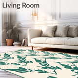 Nordic Mist Interlocking with Minimalist Ferns(Ivory)