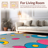 Ultra Soft Area Rug, Non Slip, Stain Resistant, Washable Area Rugs for Living Room, Bedroom, funky tufted cat rug(Gray)