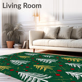 Festive Pine Forest Snowflake Mosaic Half Moon(Green)