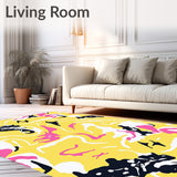 Elegant Swirling Marble Abstract Watercolor Splash Luxury(Yellow)