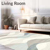 Sculpted Wave Patterned Neutral Hued(Beige)